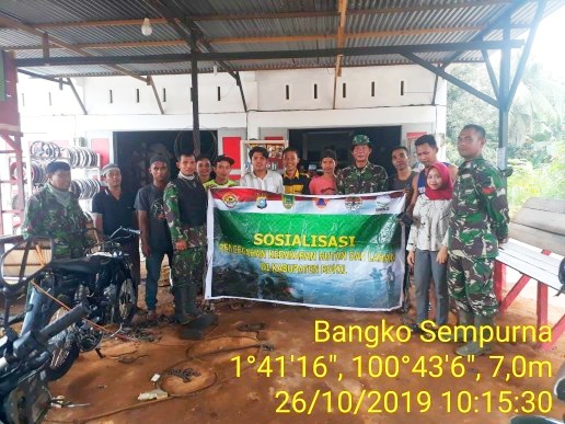 Sosialisasi Karlahut Koramil 05/ Rimba Melintang, Himbau Warga tidak Membakar Lahan
