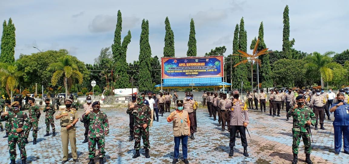 Cek Kesiapan Pelaksanaan PSBB, Lima Polres Jajaran Polda Riau Menggelar Apel Konsolidasi