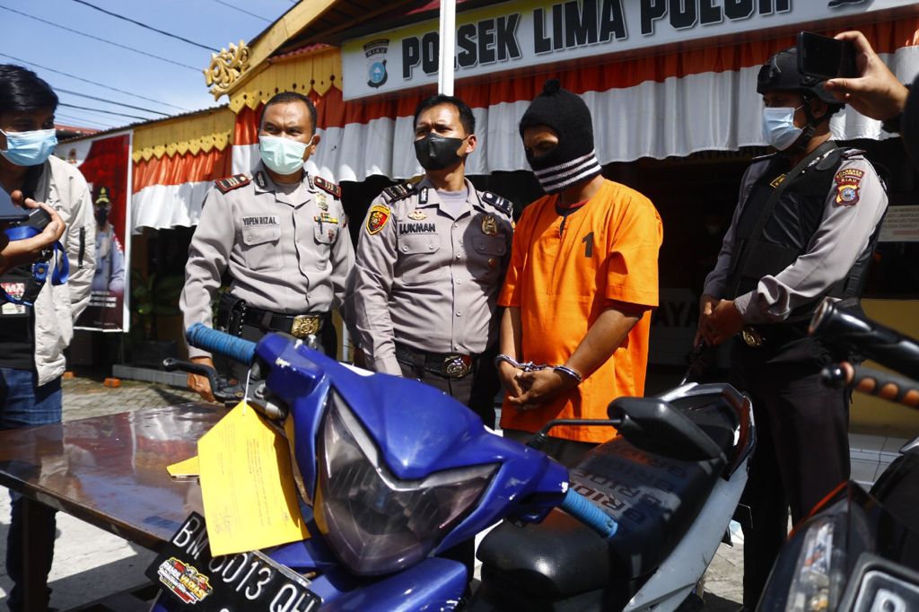 Tim Opsnal Rekrim Polsek Limapuluh Polresta Pekanbaru Ringkus Tersangka Kasus Curanmor