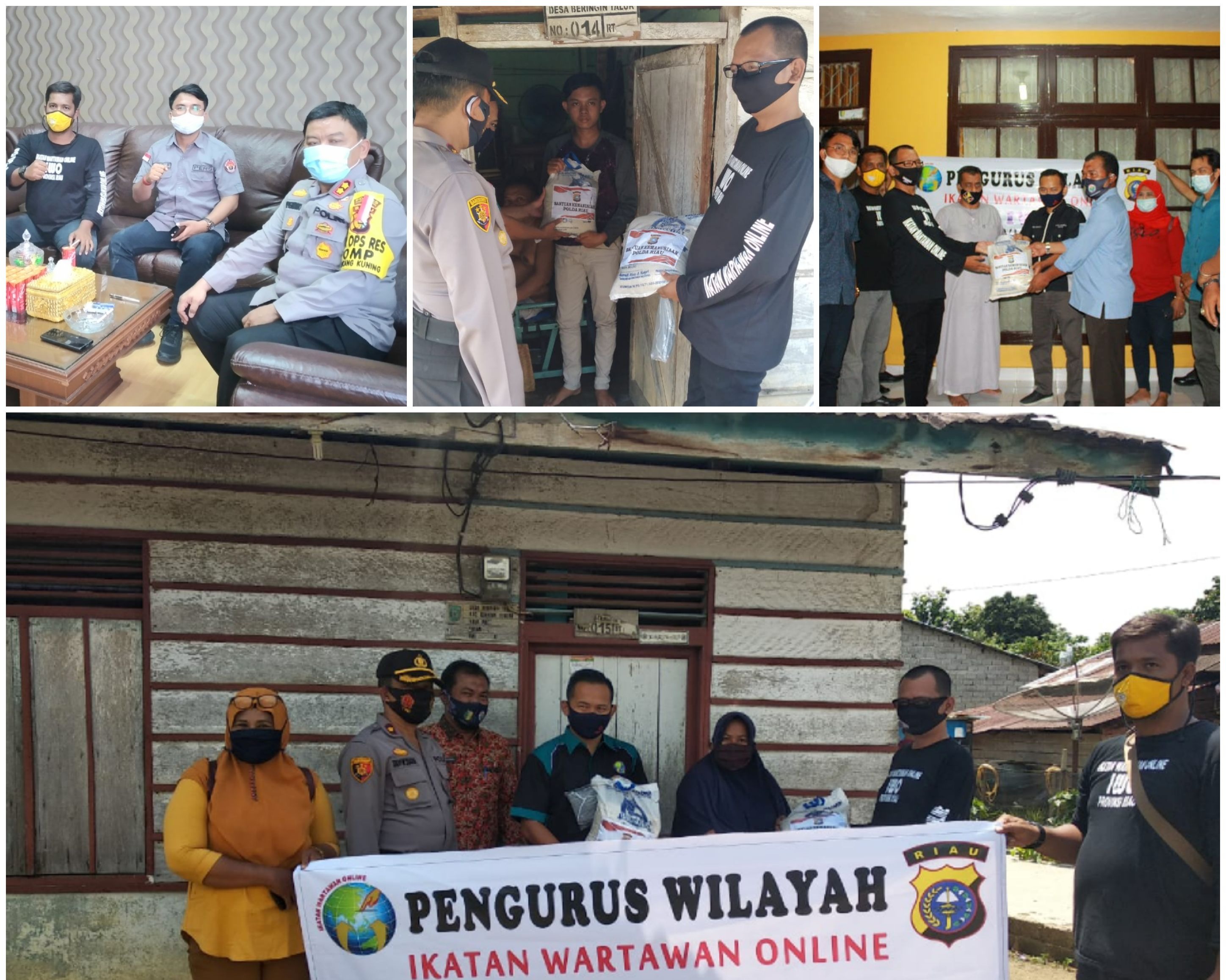 IWO Riau Serahkan Bantuan Kemanusiaan Polda Riau Kepada IWO Kuansing di Taluk Kuantan