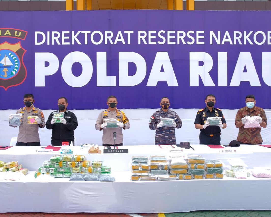 Pemusnahan Barang Bukti Narkoba 80,24 Kg dan 68.636 Ektasi, Kapolda Riau: No Place To Hide