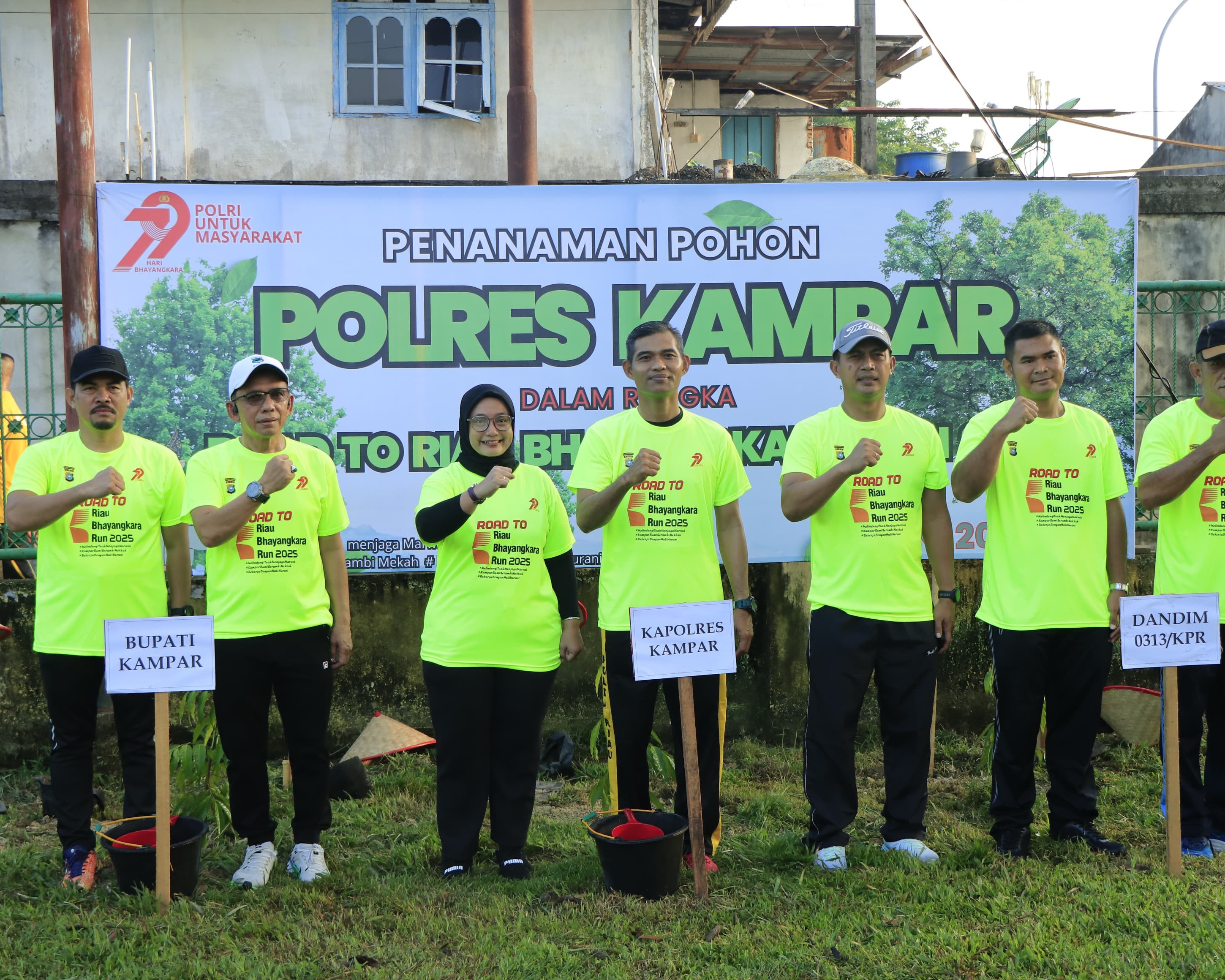 Fun Run Dan Penanaman Pohon: Polres Kampar Rayakan Hari Bhayangkara Ke-79 Dengan Semangat, Sehat Dan Lestari