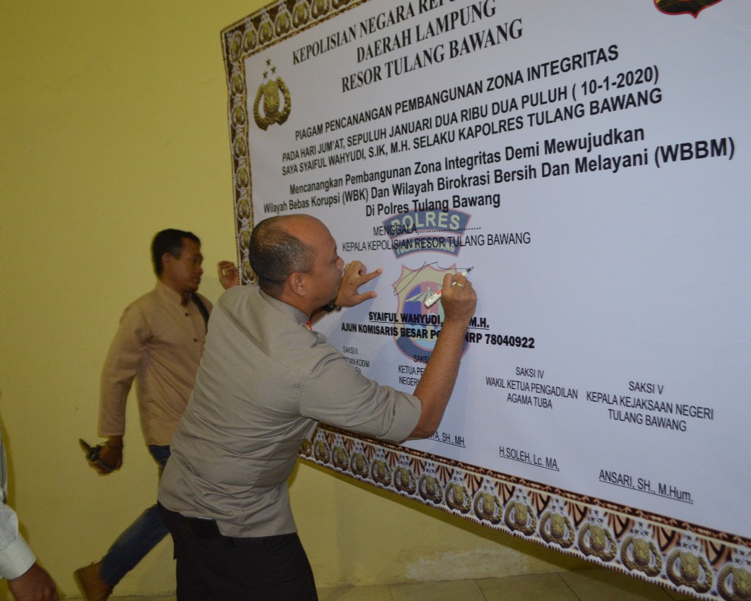Polres Tulang Bawang Gelar Deklarasi dan Pencanangan Zona Integritas, Kapolres : Berikut Program Unggulannya