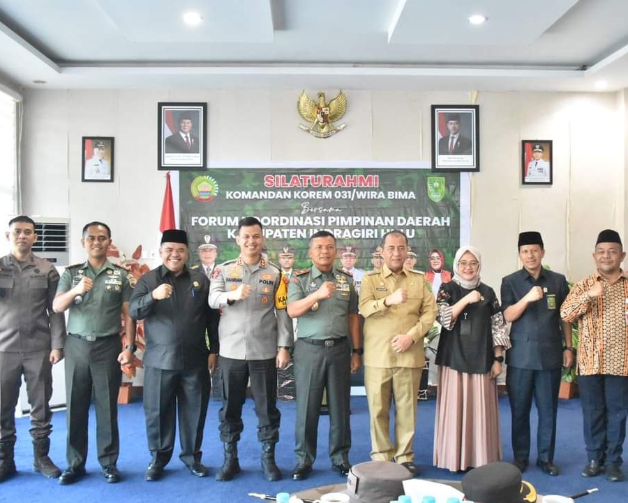 Kunker Danrem 031/Wira Bima Brigjen TNI Sugiyono Ke Inhu Langsung Disambut Plt Bupati INHU