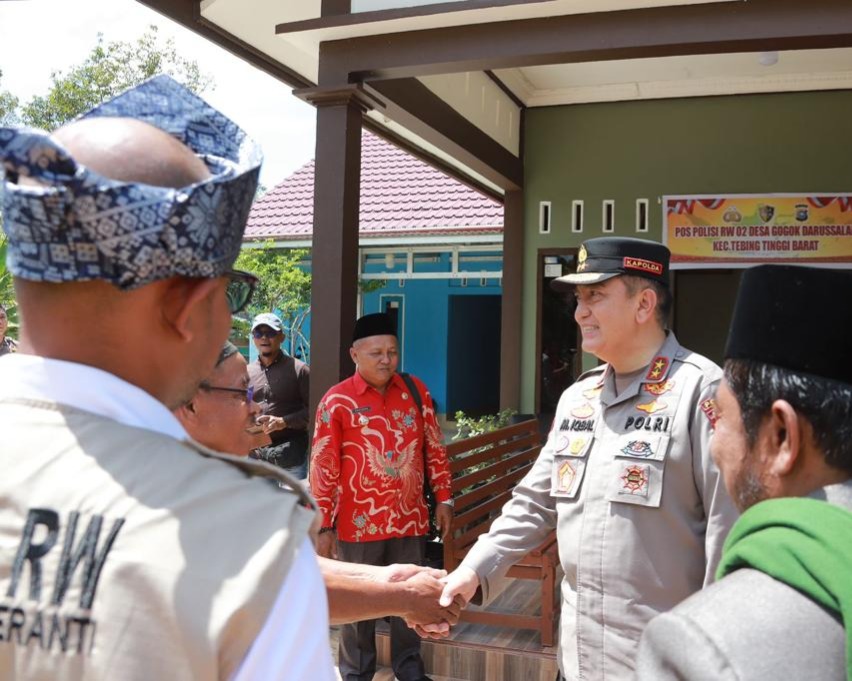 Pastikan Polisi RW Beraksi, Kapolda Riau Kunjungi Pos Polisi RW di Desa Gogok Darussalam Kabupaten Kepulauan Meranti