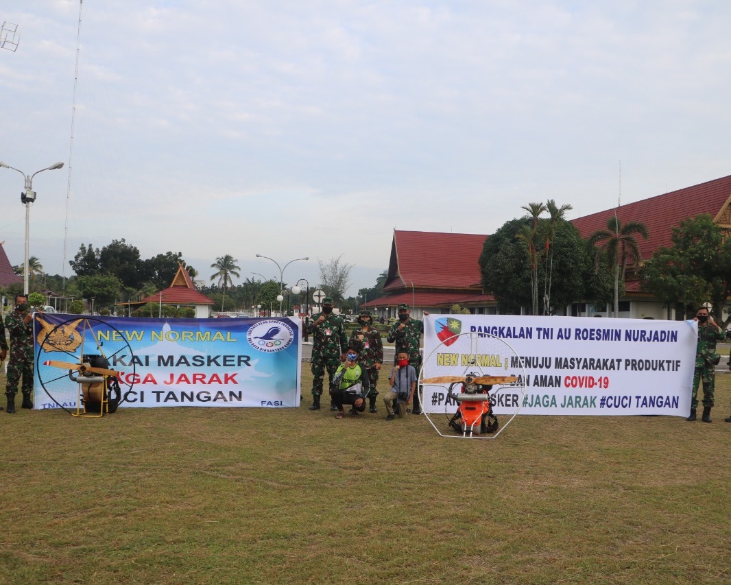 Lanud RSN Sosialisasi Menuju New Normal Lewat Udara