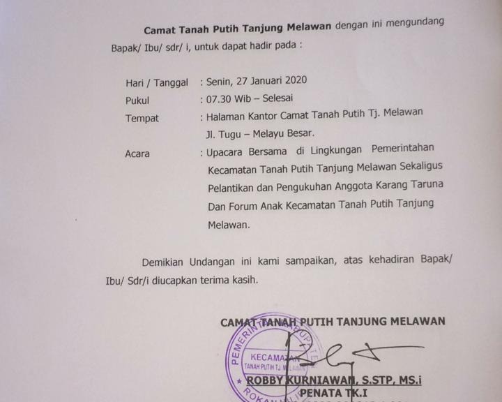 Kalau Tidak Ada Aral Melintang, Pengurus Karang Taruna Kecamatan TPTM Rohil Akan Dikukuhkan Pada Hari Senin