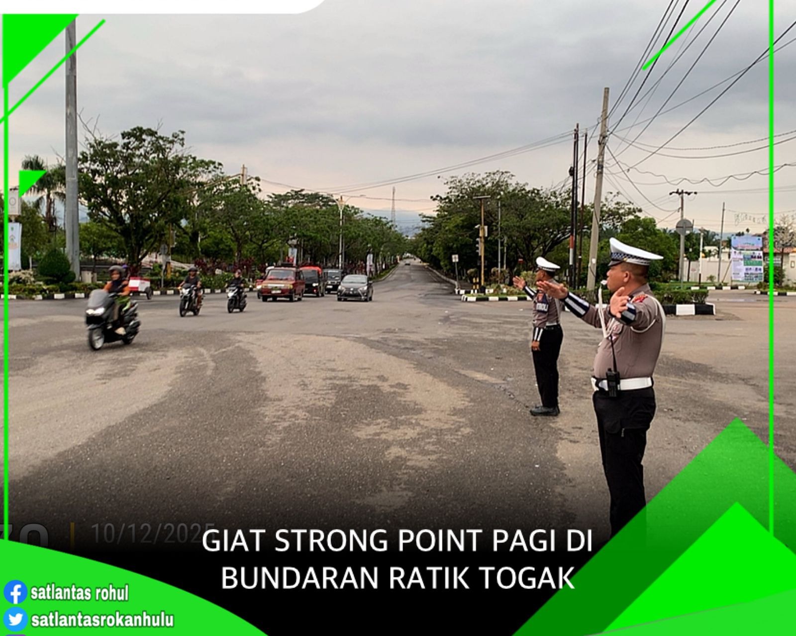 Satlantas Polres Rohul Perkuat Pengamanan Lalu Lintas Lewat Strong Point, Patroli R2 Tim Raicet, Dan Patroli Blue Light Siang