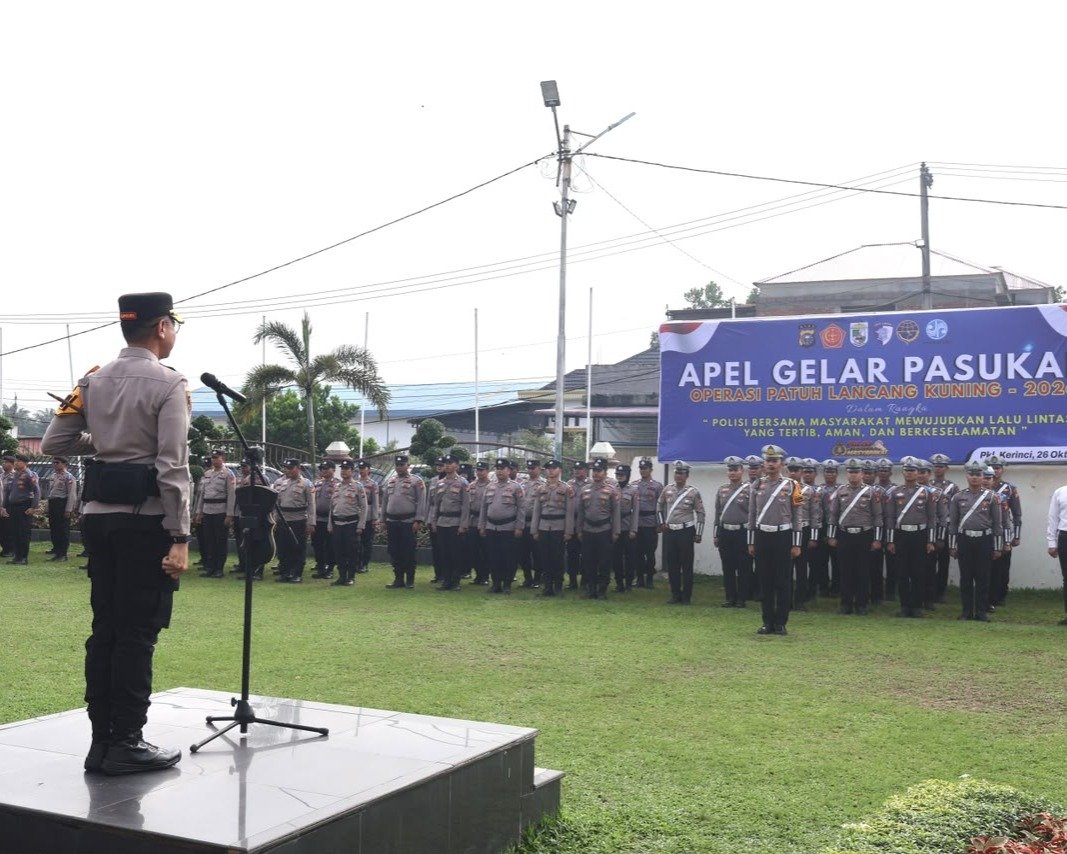 Polres Pelalawan Gelar Apel Pasukan Operasi Patuh Lancang Kuning 2026