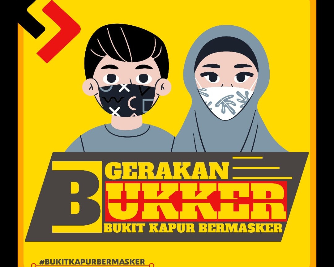 Dalam Program Kerja 100 Hari Kapolri, Kapolsek Bukit Kapur Polres Dumai Ciptakan Gerakan Bukit Kapur Bermasker (BUKKER)