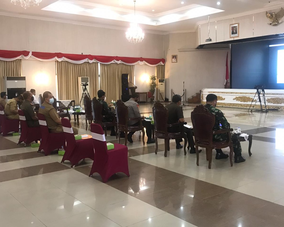 Danlanud RSN Hadiri Rakorsus Bersama Menko Polhukam Secara Virtual