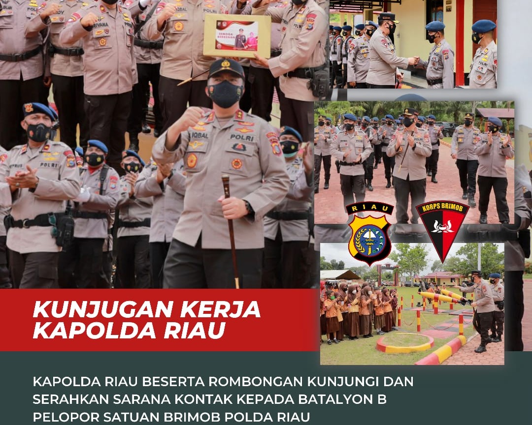 Kapolda Riau Berikan Arahan Kepada Personil Batalyon B Pelopor Satuan Brimob Polda Riau Pada Saat Kunker