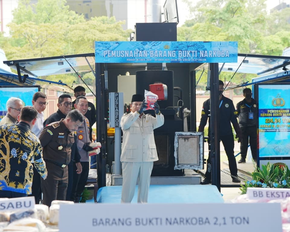 Presiden Pimpin Pemusnahan 214,84 Ton Narkoba oleh Polri, Kapolri: Tindak Lanjut Asta Cita