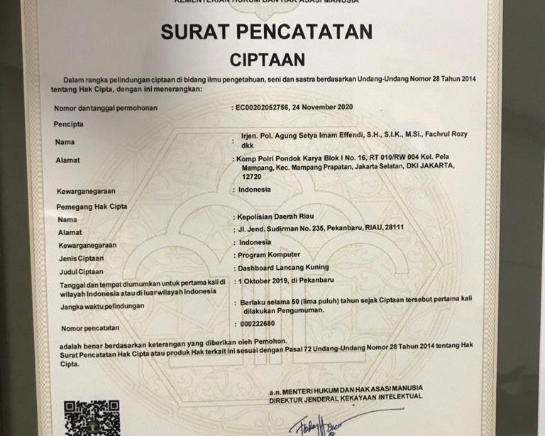 Kapolsek Pekanbaru Kota AKP Stevie Arnold Rampengan Merupakan Salah Satu Team Pencipta Aplikasi Dashboard Lancang Kuning