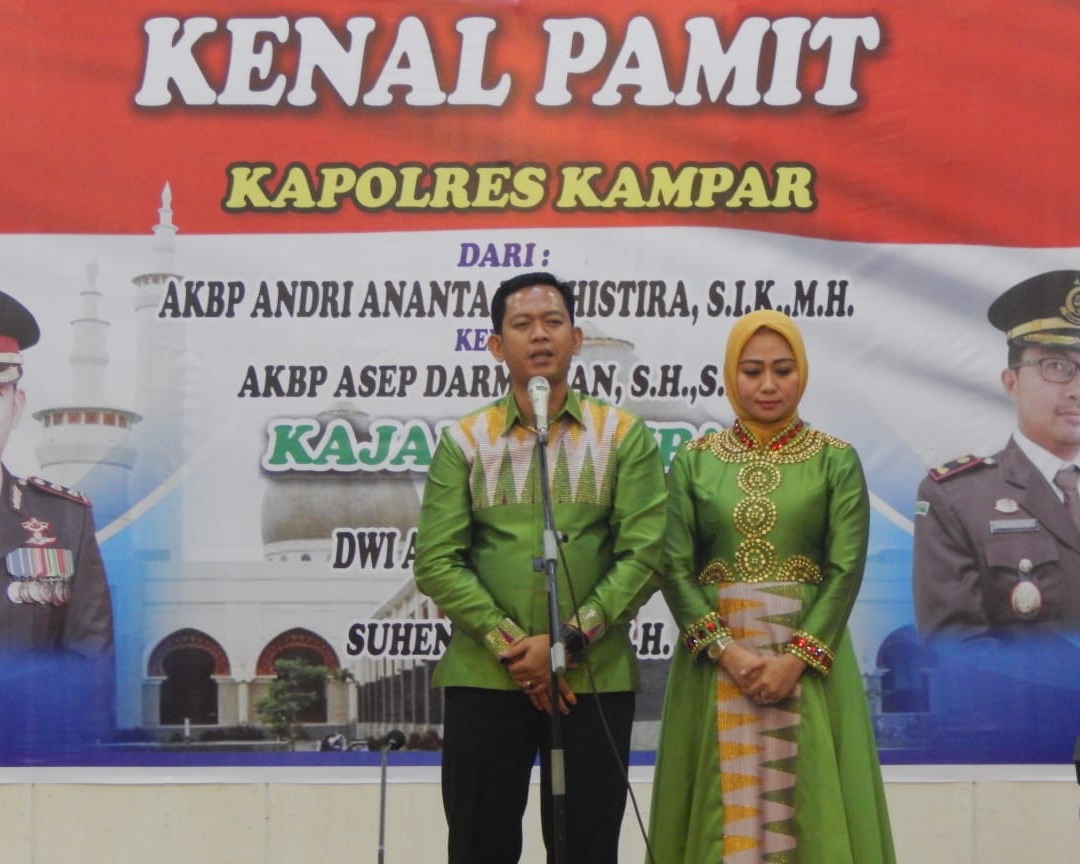 Acara Kenal Pamit Kapolres Digelar di Aula Rumdis Bupati Kampar