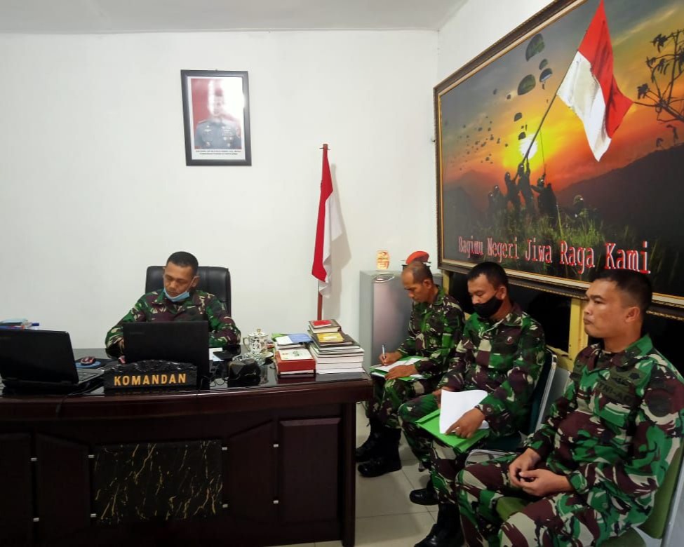 Dandim 0301/Pekanbaru Terima Arahan Danrem 031/WB Melalui Vidcon