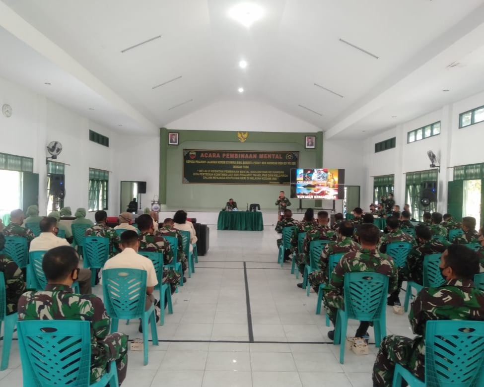 Personil dan PNS Kodim 0301/PBR Ikuti Sosialisasi Pembinaan Mental Ideologi Dari Bintaldam I/BB