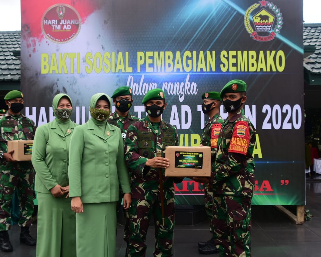 Korem 031/WB Gelar Syukuran Dan Bakti Sosial Pembagian Sembako Dalam Rangka Peringati Hari Juang TNI AD