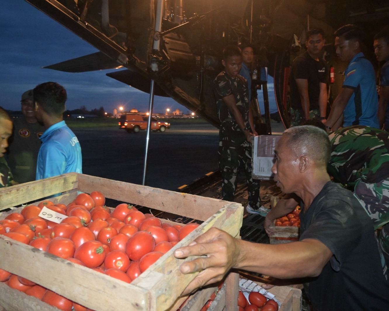 Hercules TNI AU Angkut 5 Ton Hasil Pertanian Aceh Untuk Stabilkan Harga Pasar