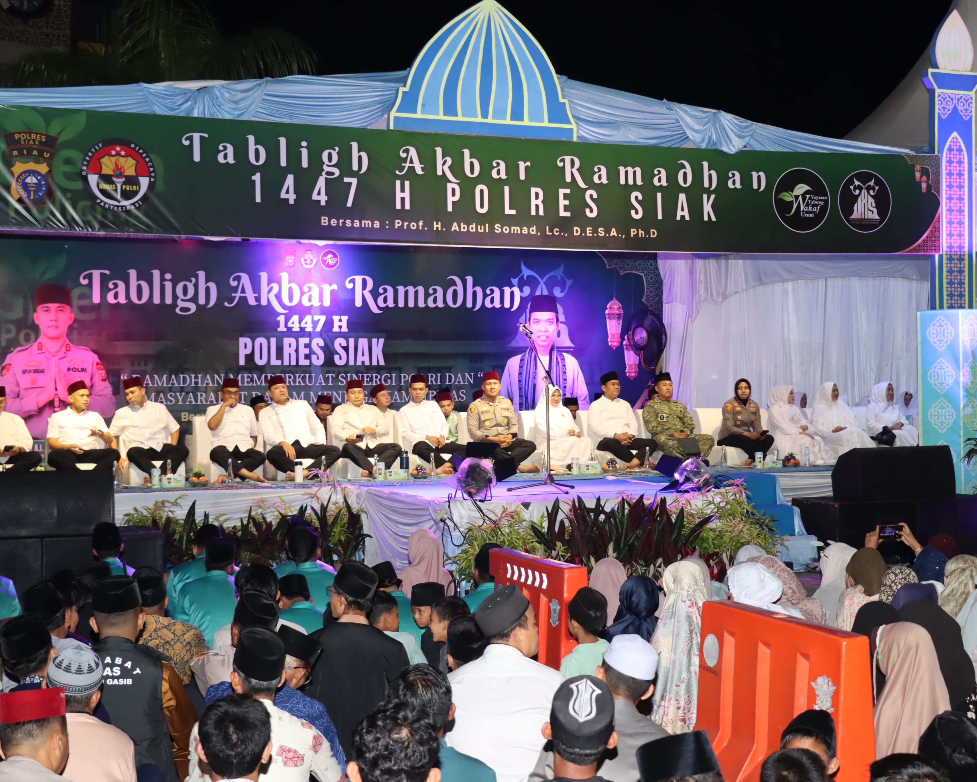 Kapolda Riau Hadiri Tabligh Akbar Ramadhan 1447 H Polres Siak Bersama UAS, Perkuat Sinergi Polri dan Masyarakat Di Bulan Suci
