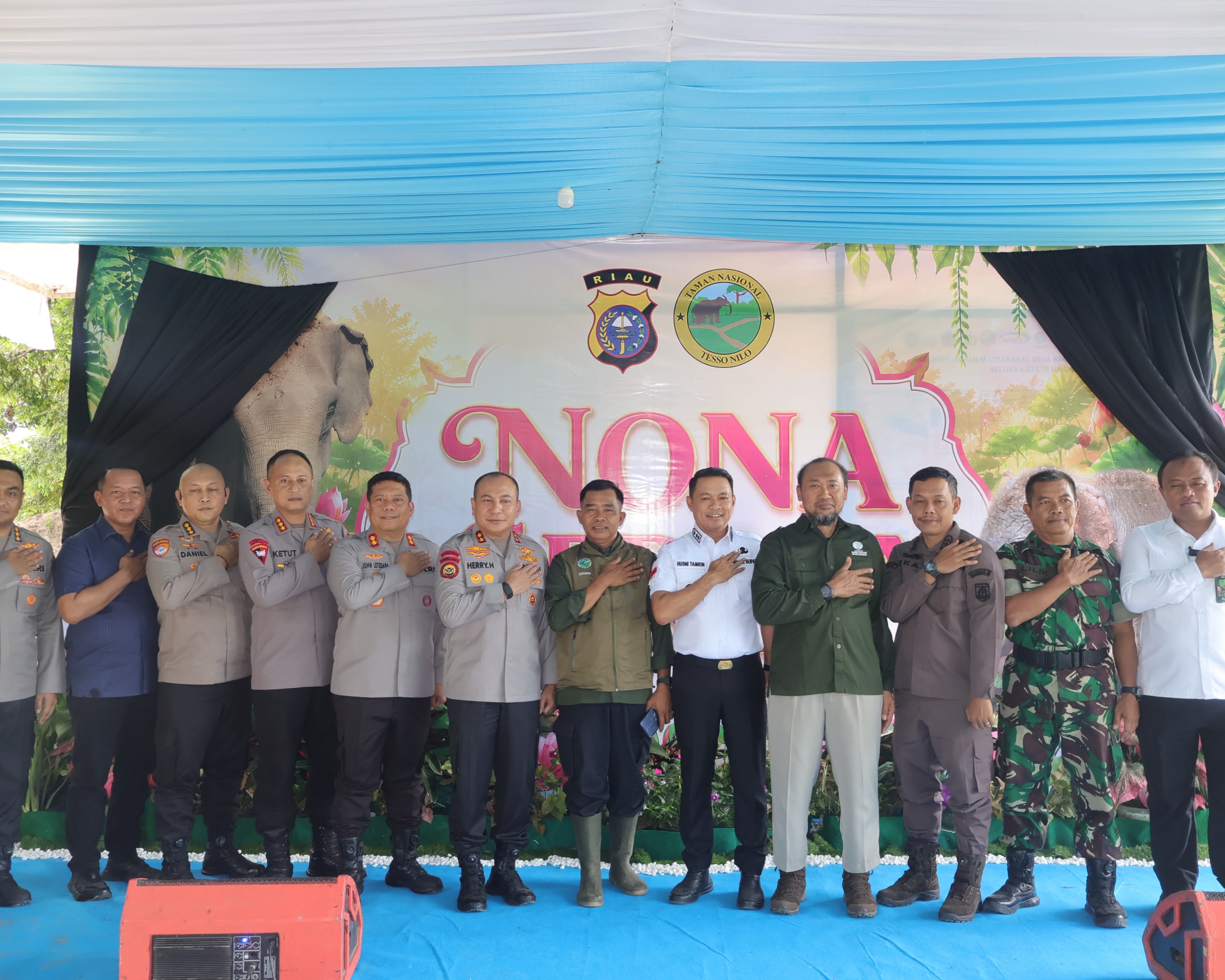 Kapolda Riau Beri Nama 'Nona Seroja' Untuk Anak Gajah Di TNTN Yang Lahir Tanpa Terdeteksi