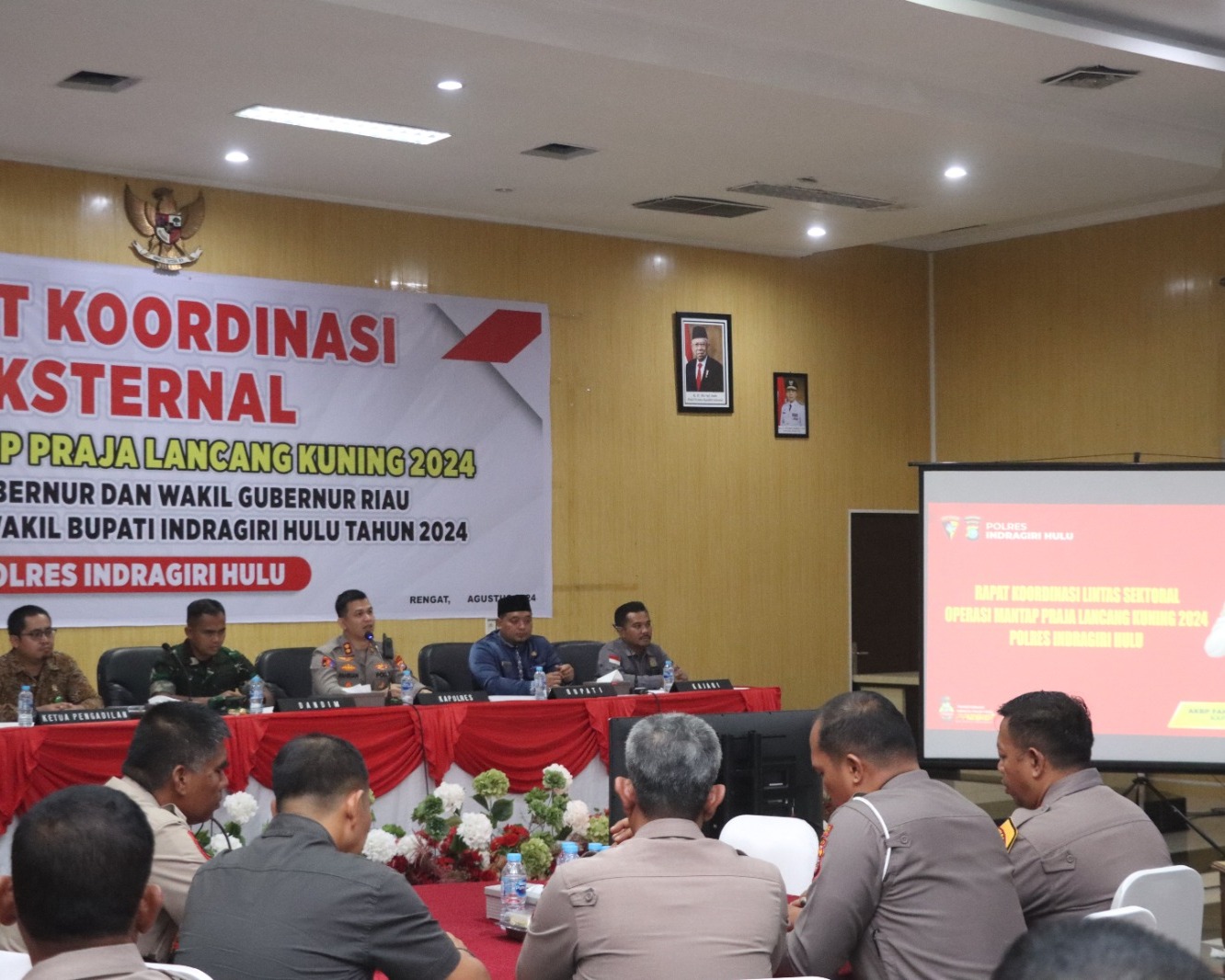 Jelang Operasi Mantap Praja Lancang Kuning 2024, Polres Inhu Gelar Rapat Eksternal, Ini Paparan Kapolres