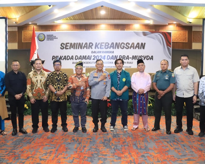 Seminar Kebangsaan dan Pra Musda BEM Se-Riau Ajak Mahasiswa Dukung Pilkada Damai 2024
