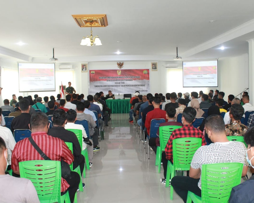 Kodim 0301/Pekanbaru Gelar Kegiatan Pembinaan Komunikasi Cegah Konflik Sosial Di Masyarakat