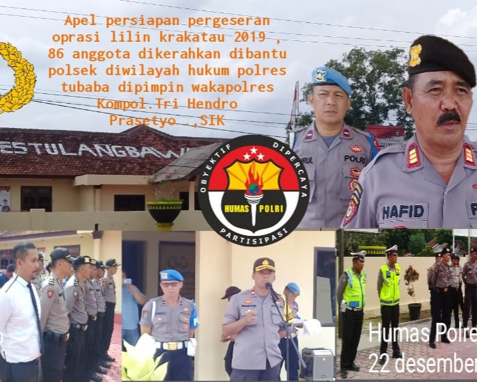Polres Tulang Bawang Barat Gelar Apel Persiapan Pergeseran Operasi Lilin Krakatau Tahun 2019