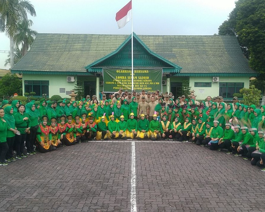 Dalam Rangka HUT Persit Kartika Candra Kirana ke-74 Tahun 2020, Kodim 0301/Pekanbaru Menggelar Lomba Senam Sajojo