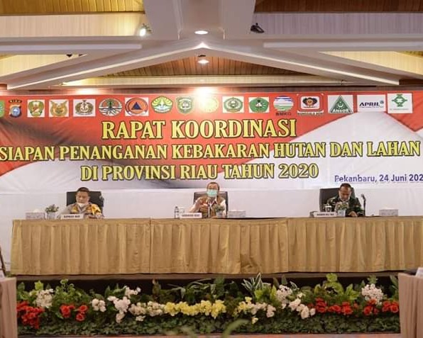 Gubri Hadir Dalam Rapat Koordinasi Kesiapan Penanganan Karhutla di Provinsi Riau Tahun 2020