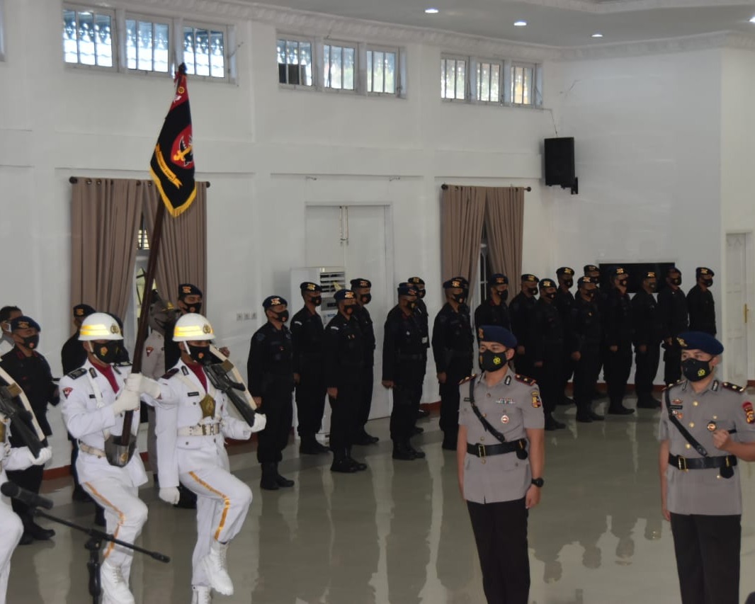 Dansat Brimob Polda Riau Pimpin Upacara Sertijab Danden Gegana Sat Brimob