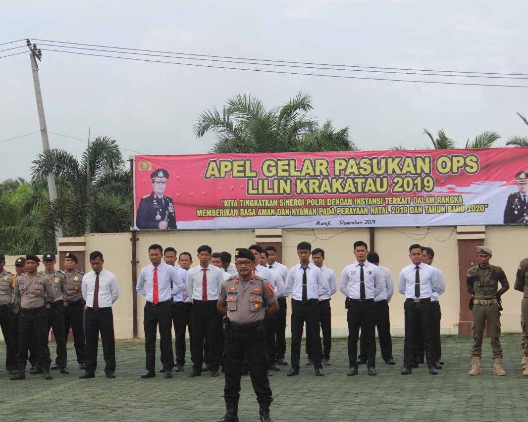 Kapolres Mesuji Pimpin Apel Gelar Pasukan Operasi Lilin Krakatau Tahun 2019