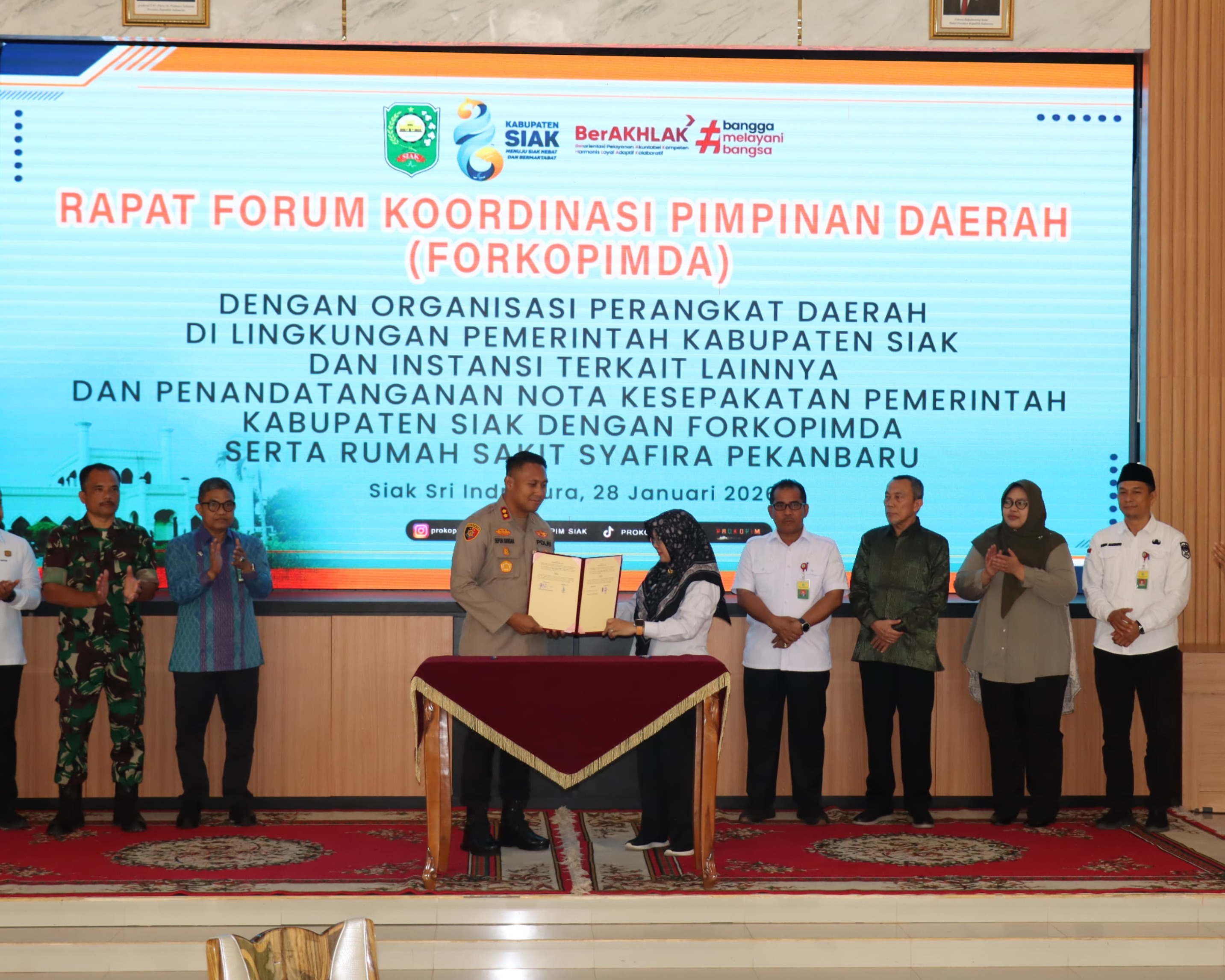 Pemkab Siak–Polres Siak Teken MoU, Perkuat Sinergi Hukum hingga Pengamanan Aset Daerah