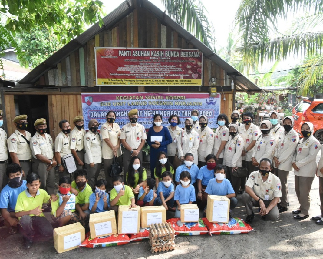 Bersempena Ulang Tahunnya, Korpri Lanud RSN Sambangi Panti Asuhan