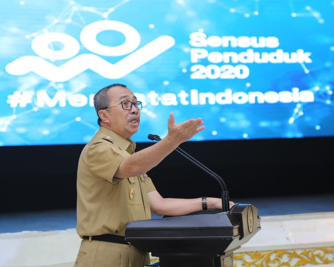 Gubernur Riau Resmi Mencanangkan Sensus Penduduk Online 2020