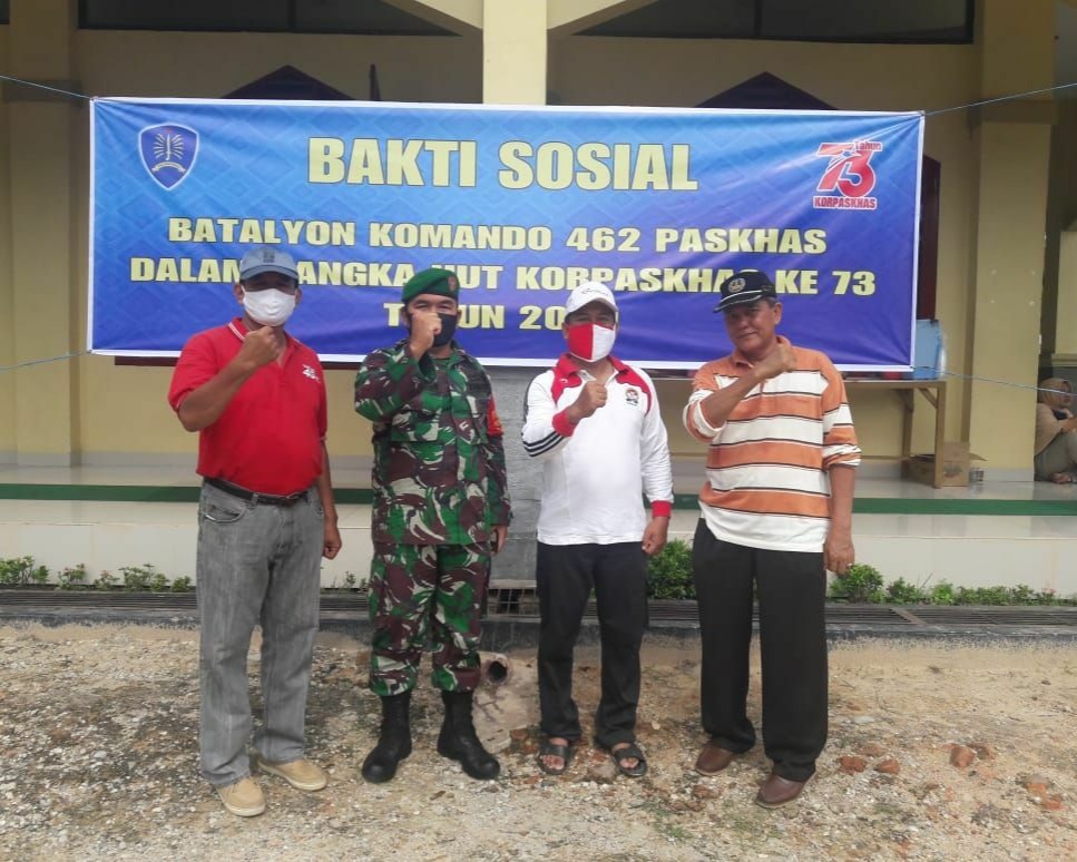 Dalam Rangka HUT Korpaskhas Ke-73, Babinsa Kodim 0301/PBR Bersama Warga Kelurahan Sidomulyo Laksanakan Karya Bhakti Di Rumah Ibadah