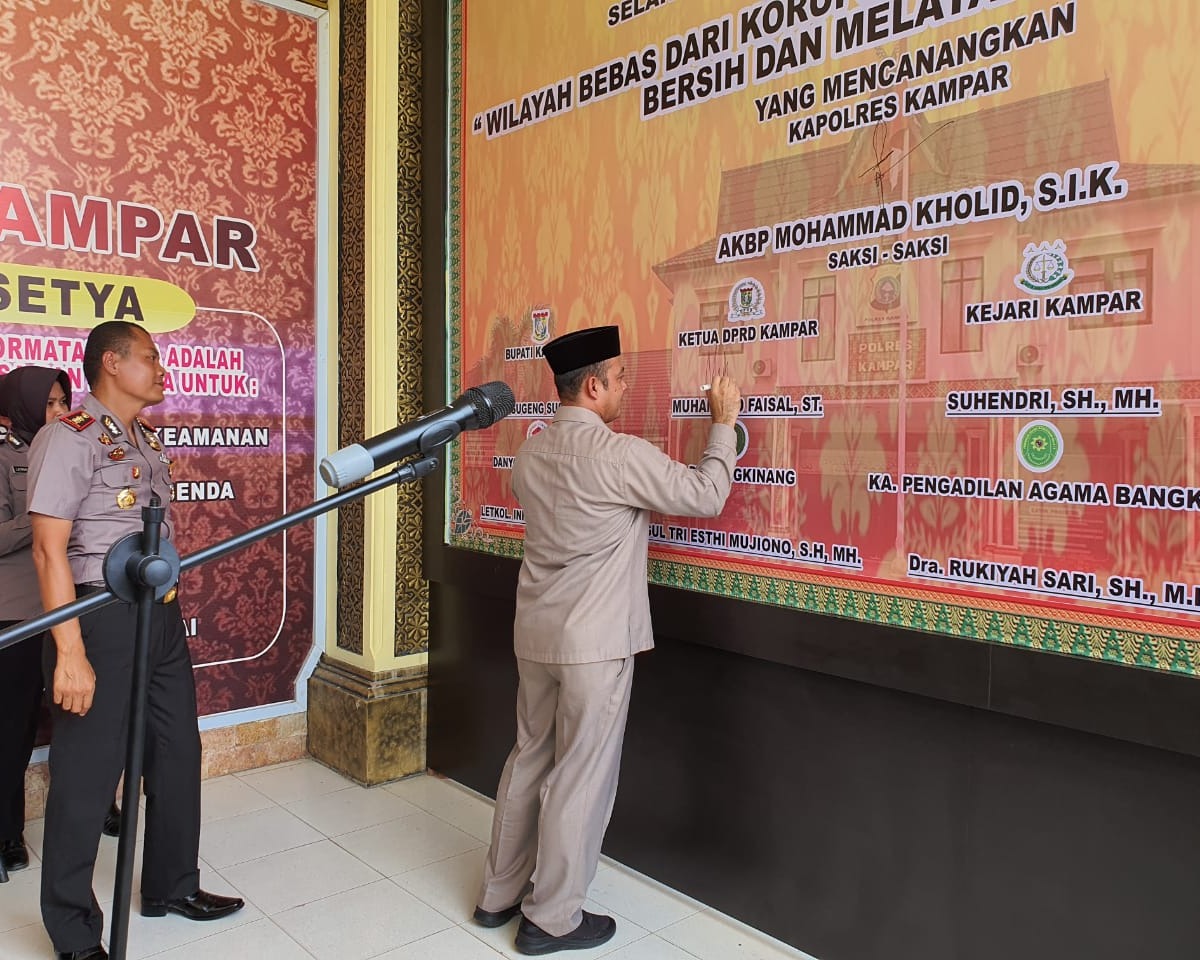 Kapolres Kampar Canangkan Pembangunan Zona Integritas Menuju WBK dan WBBM