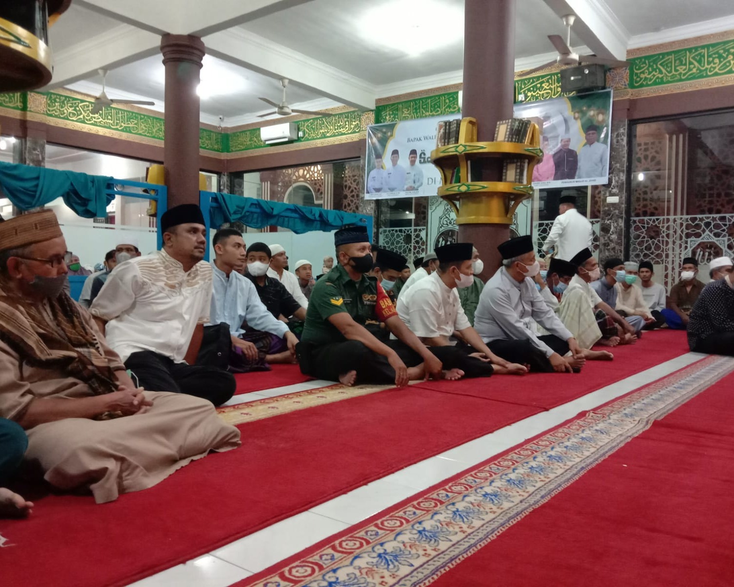 Babinsa Kodim 0301/PBR Hadiri Safari Ramadan Wakil Walikota Di Masjid Al Jihad
