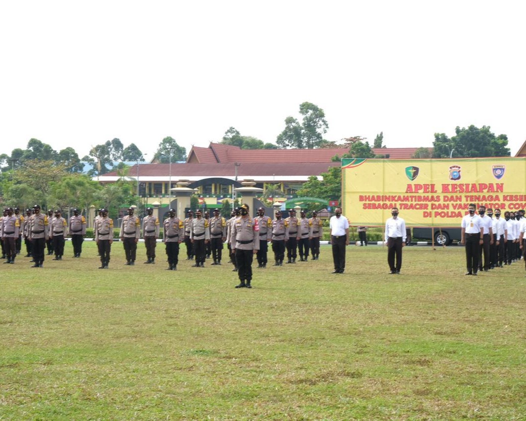 Kapolda Riau Pimpin Apel Kesiapan Bhabinkamtibmas Dan Tenaga Medis Kepolisian Sebagai Tracer dan Vaksinator