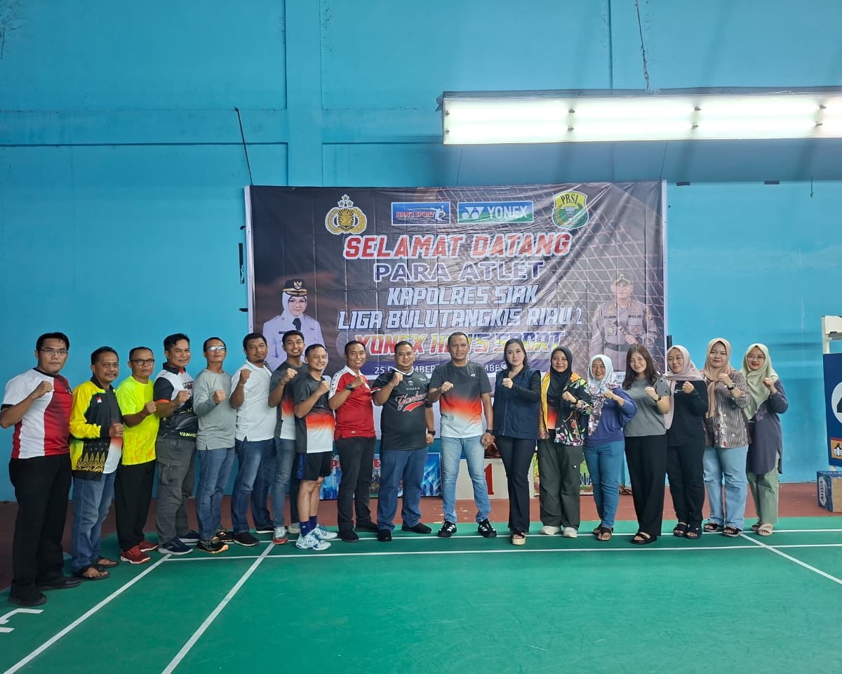 Liga Bulu Tangkis Kapolres Siak 2 Resmi Dibuka, Ratusan Atlet Se-Riau Bertanding di GOR Fantasi