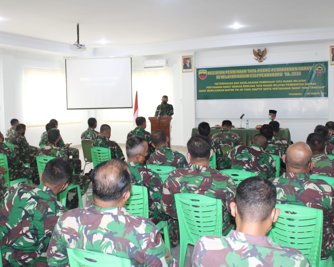 Kodim 0301/PBR Selenggarakan Pembinaan Tata Ruang Pertahanan Darat