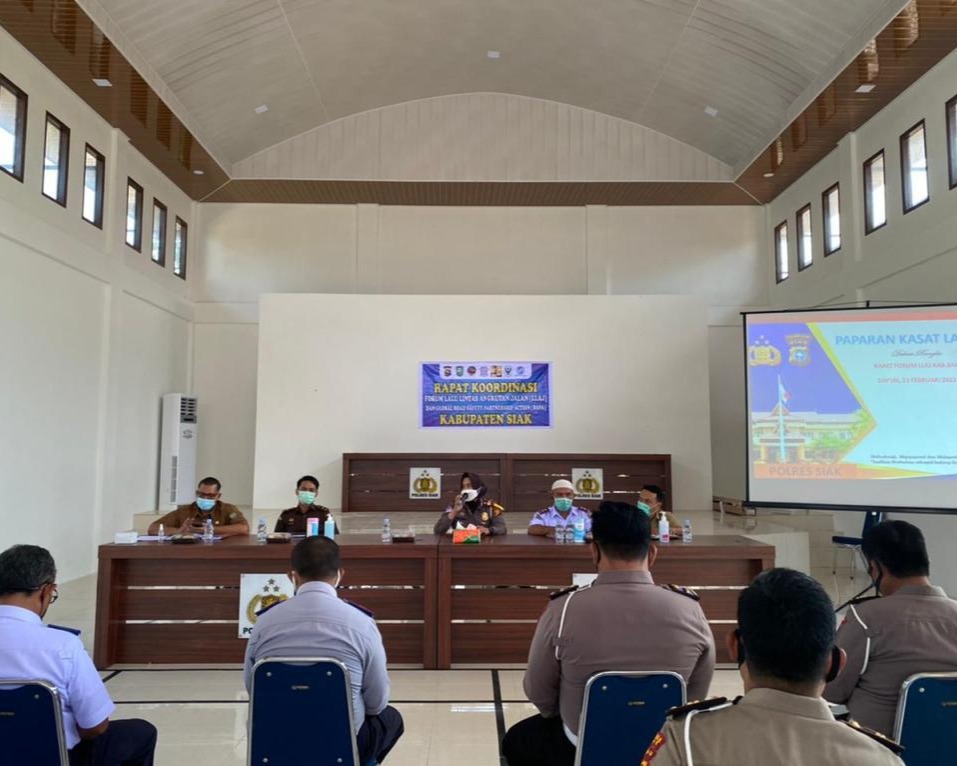 Gelar Rakor Forum LLAJ Kabupaten Siak Bersama Lima Pilar, Kasat Lantas Polres Siak: Ada 4 Faktor Penyebab Laka Lantas