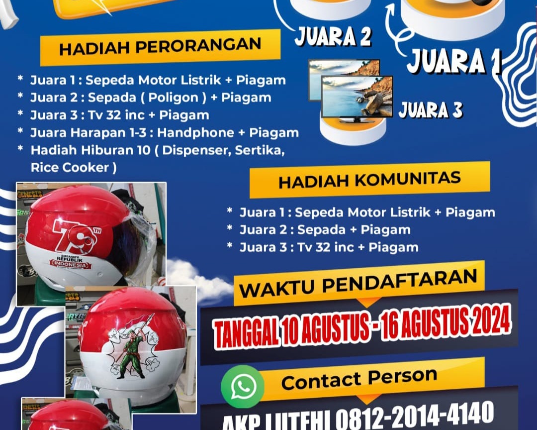 Ditlantas Polda Riau Gelar Lomba Desain Helm Merdeka, 'Semarak Merah Putih Yang Berkeselamatan'