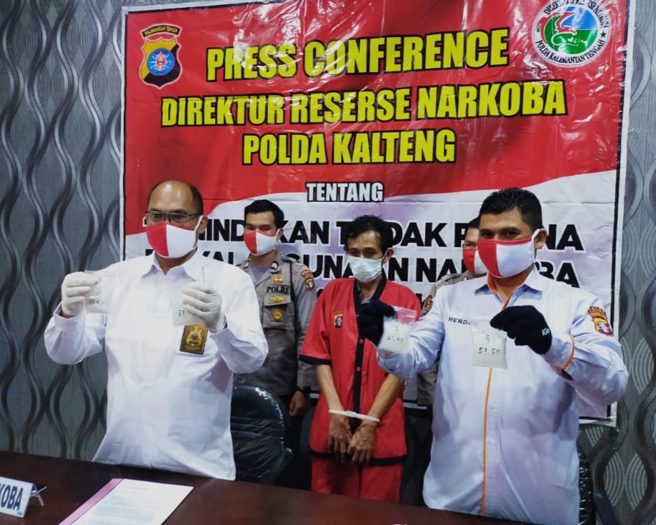 Ditresnarkoba Polda Kalteng Berhasil Amankan Satu Orang Pengedar Sabu Lintas Provinsi