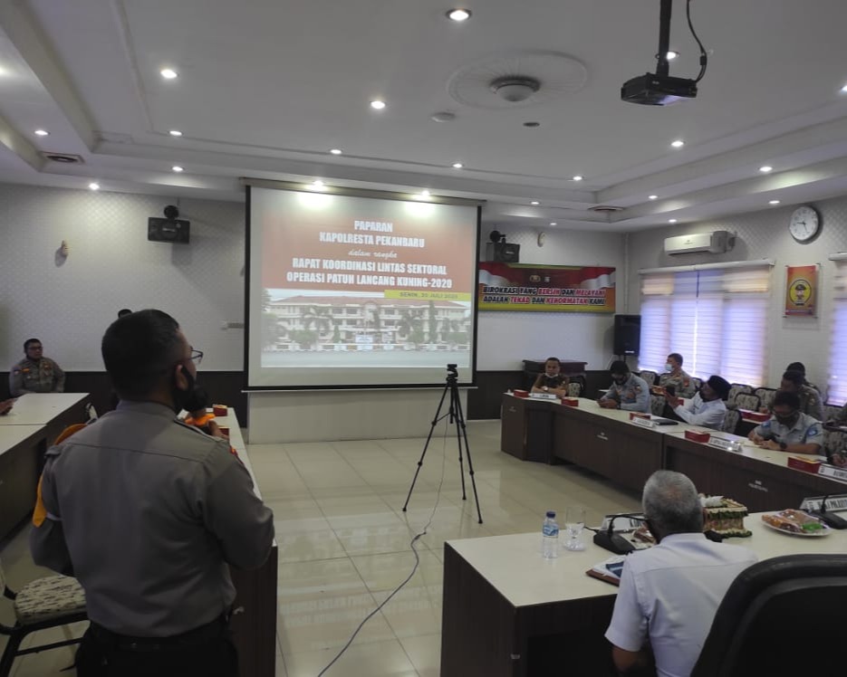 Menjelang Operasi Patuh Lancang Kuning 2020, Polresta Pekanbaru Gelar Rakor Lintas Sektoral