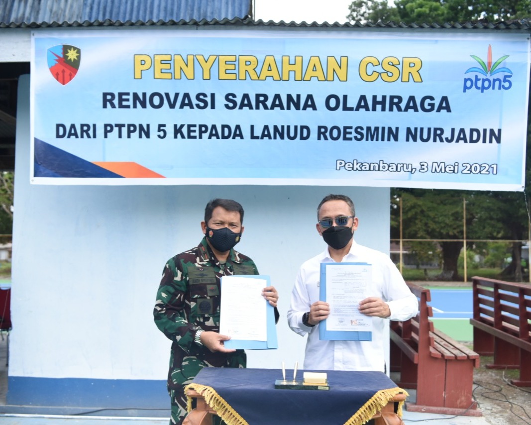 Danlanud RSN Apresiasi, PTPN V Renovasi Sarana Olahraga