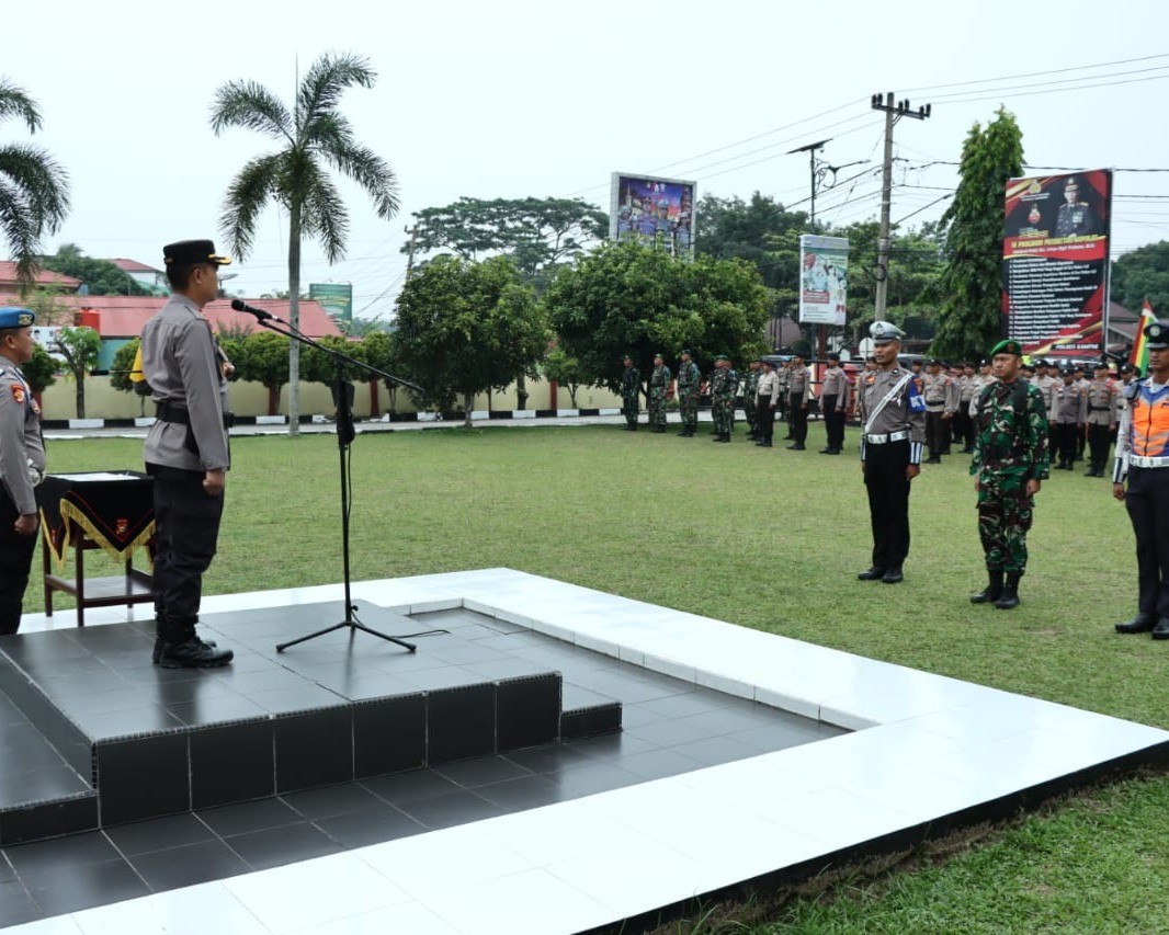 Kapolres Pimpin Apel Gelar Pasukan Operasi Zebra Lancang Kuning 2023 di Polres Kampar
