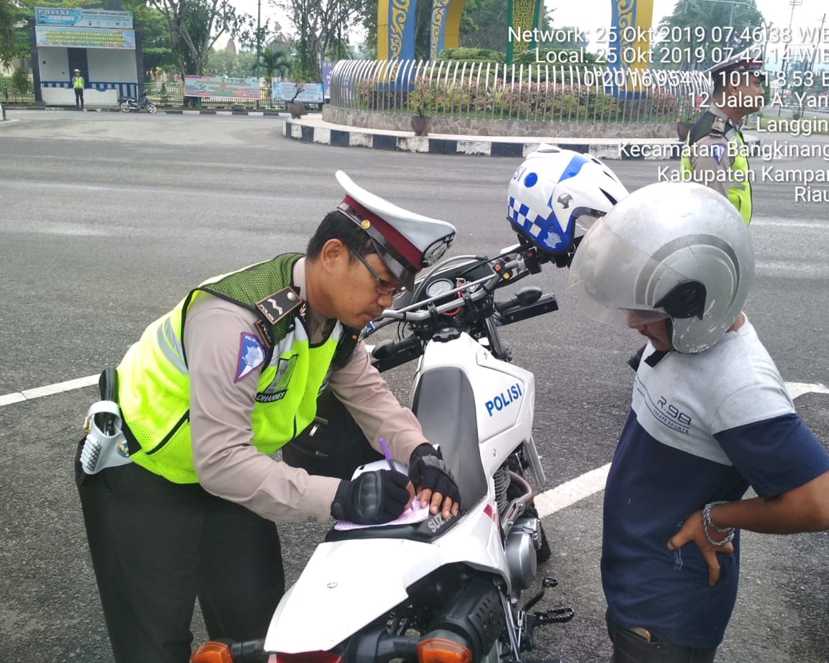 Hari Ke Dua Operasi Zebra Muara Takus 2019, Polres Kampar Tilang 112 Pelanggar