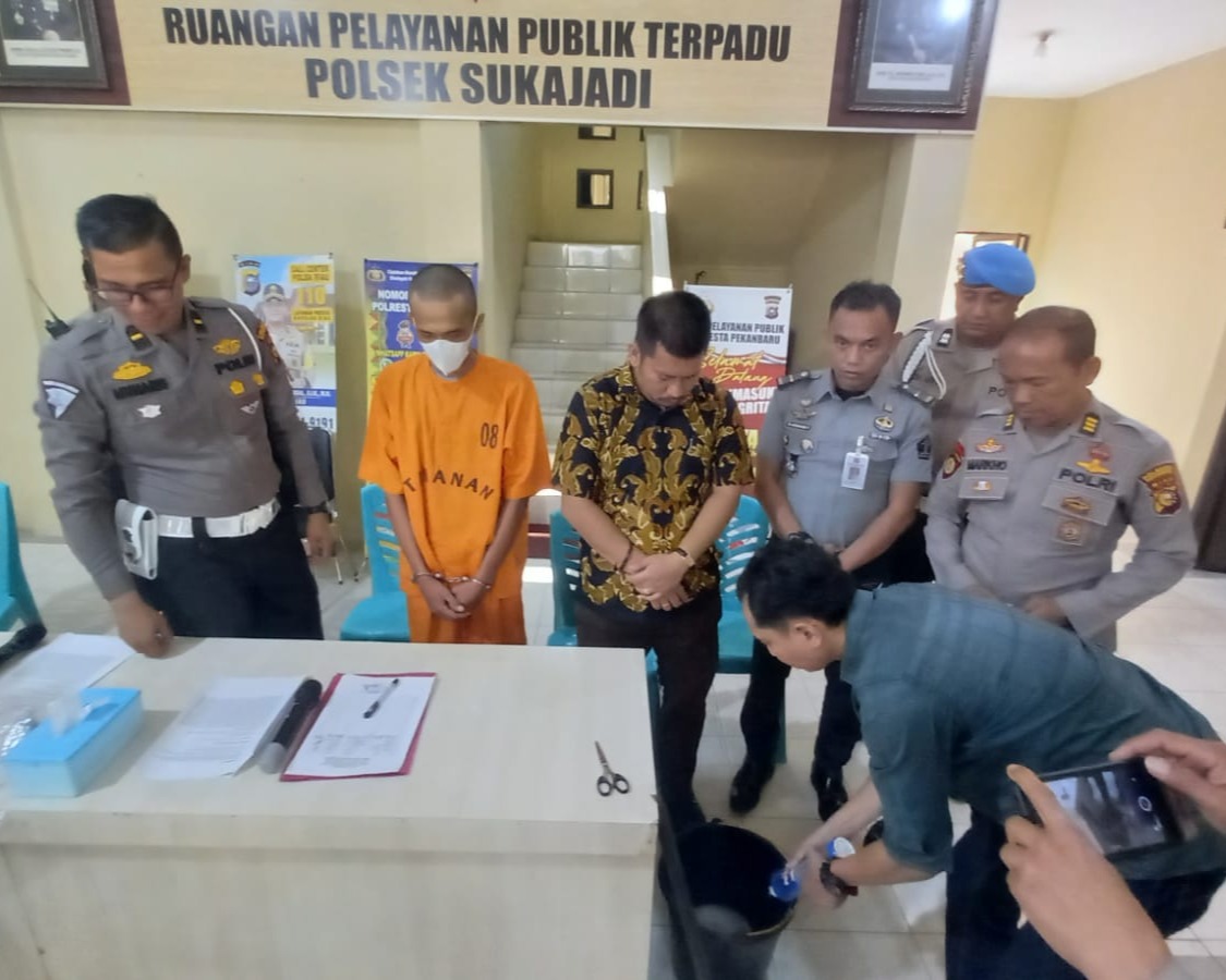Polsek Sukajadi Ungkap Kasus Tindak Pindana Narkotika Jenis Sabu dan Pemusnahan Barang Bukti Sabu
